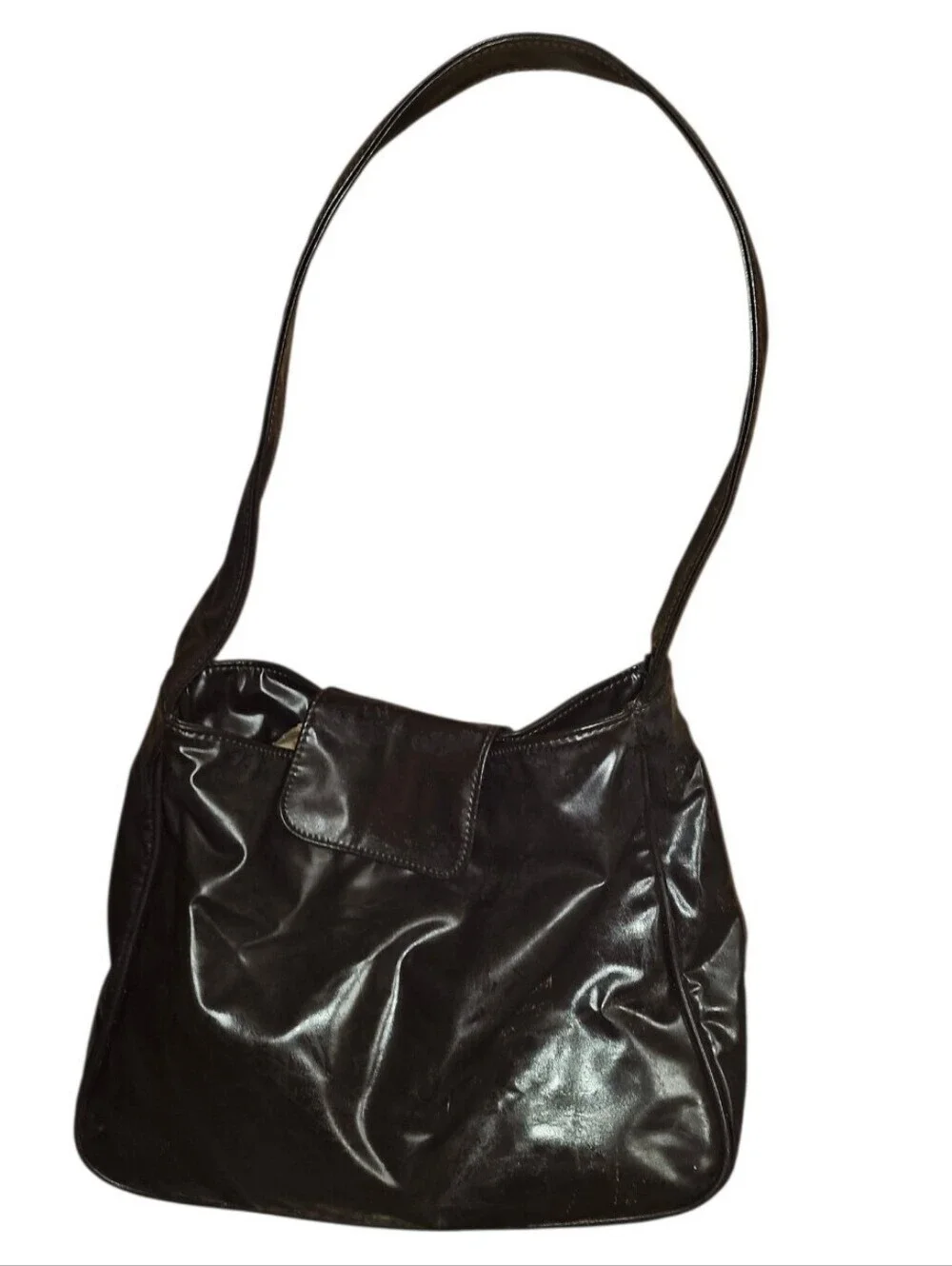 Vintage Chocolate Brown Leather Hobo Bag
